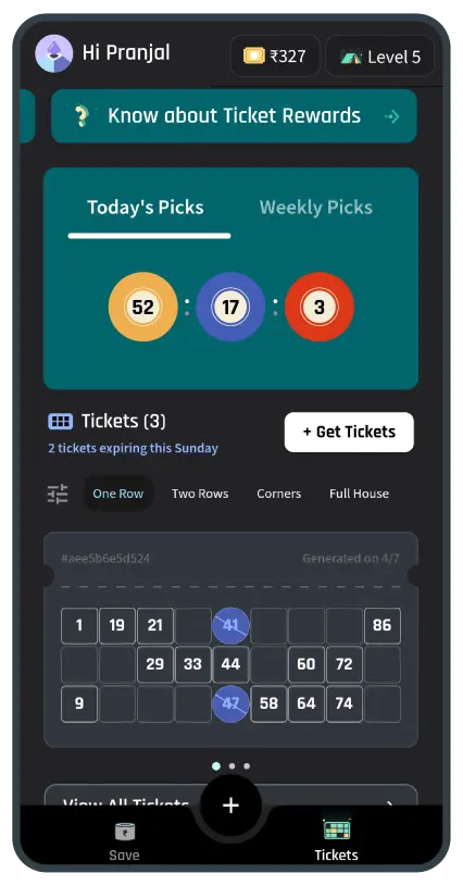 tickets screen